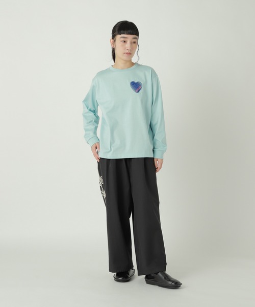 ZUCCa（ズッカ）の「HEART EMBROIDERY L/S T / カットソー / P（Tシャツ/カットソー・レディース・ライトブルー/ベージュ/ダークグレー・XL/M size）」の11枚目の写真