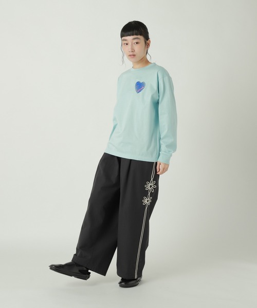 ZUCCa（ズッカ）の「HEART EMBROIDERY L/S T / カットソー / P（Tシャツ/カットソー・レディース・ライトブルー/ベージュ/ダークグレー・XL/M size）」の10枚目の写真