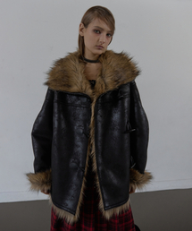 SETUP-EXE（セットアップイーエックスイー）の「DUFFLE MUSTANG JACKET / BLACK（ムートンコート）」