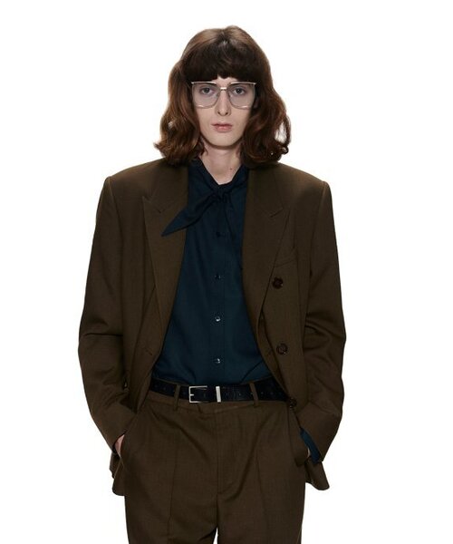 THE BALLON(ザバロン)の「REFINED DOUBLE JACKET - BROWN(テーラードジャケット・メンズ・ブラウン・LARGE/MEDIUM)」の1枚目の写真
