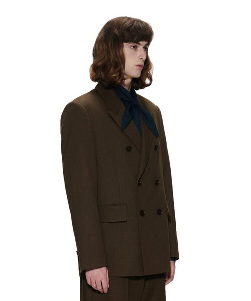 THE BALLON(ザバロン)の「REFINED DOUBLE JACKET - BROWN(テーラードジャケット・メンズ・ブラウン・LARGE/MEDIUM)」の2枚目の写真