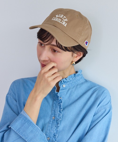 Champion（チャンピオン）の「【Champion/チャンピオン別注】college logo cap/リンクコーデ（キャップ・レディース・ネイビー/ブルー系その他4/ベージュ系その他/キナリ・FREE）」の3枚目の写真