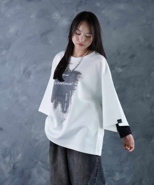 NOIZY（ノイジー）の「NOIZY Graphic Tee / GAME MENU / CONTINUE / ワンポイント / LOADING / BOX LOGO / 猫 ワンポイント バックプリント 半袖  プリント Tシャツ（Tシャツ/カットソー・メンズ・ベージュ/ホワイト系その他3/ホワイト系その他/ホワイト/グレー系その他4/グレー系その他3/グレー系その他2/ブラック系その他2/グレー系その他/サックスブルー/ブラック/ブラック系その他4/ホワイト系その他4/ブラック系その他3/ホワイト系その他2/ブラック系その他・LARGE/MEDIUM）」の3枚目の写真