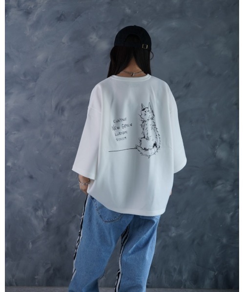 NOIZY（ノイジー）の「NOIZY Graphic Tee / GAME MENU / CONTINUE / ワンポイント / LOADING / BOX LOGO / 猫 ワンポイント バックプリント 半袖  プリント Tシャツ（Tシャツ/カットソー・メンズ・ベージュ/ホワイト系その他3/ホワイト系その他/ホワイト/グレー系その他4/グレー系その他3/グレー系その他2/ブラック系その他2/グレー系その他/サックスブルー/ブラック/ブラック系その他4/ホワイト系その他4/ブラック系その他3/ホワイト系その他2/ブラック系その他・LARGE/MEDIUM）」の19枚目の写真