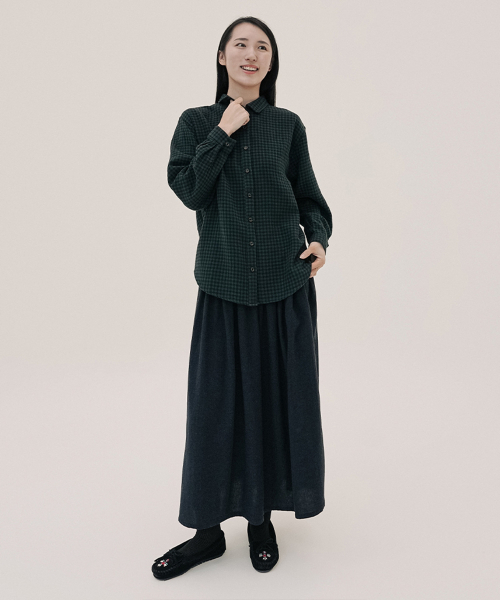 CHIQUITA(チキータ)の「チェックダブルコットンルーズシャツグリーン250801GN(シャツ/ブラウス・レディース・その他・FREE)」の3枚目の写真