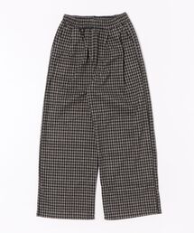 Uenui | 【 cunii 】チェック 柄 ワイド パンツ 韓国 ゆる 体型カバー 裏起毛 冬 ルーズ(その他パンツ)