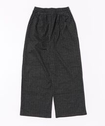 【 cunii 】チェック 柄 ワイド パンツ 韓国 ゆる 体型カバー 裏起毛 冬 ルーズ