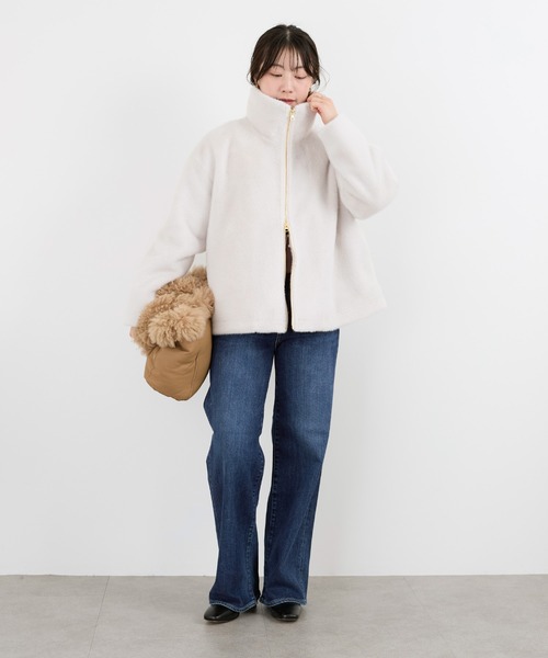 MICA&DEAL(マイカ&ディール)の「スタンドカラーファーブルゾン(ブルゾン・レディース・オフホワイト/ブラウン・FREE)」の19枚目の写真