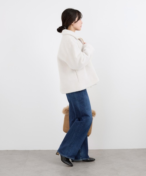 MICA&DEAL(マイカ&ディール)の「スタンドカラーファーブルゾン(ブルゾン・レディース・オフホワイト/ブラウン・FREE)」の21枚目の写真