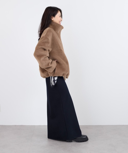 MICA&DEAL(マイカ&ディール)の「スタンドカラーファーブルゾン(ブルゾン・レディース・オフホワイト/ブラウン・FREE)」の11枚目の写真