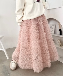 フリフリボリュームチュールロングスカート