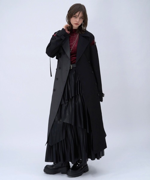 HARE（ハレ）の「フレアプリーツティアードスカート(HARE)（スカート・レディース・ブラック・FREE）」の4枚目の写真