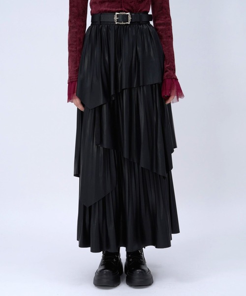 HARE（ハレ）の「フレアプリーツティアードスカート(HARE)（スカート・レディース・ブラック・FREE）」の7枚目の写真