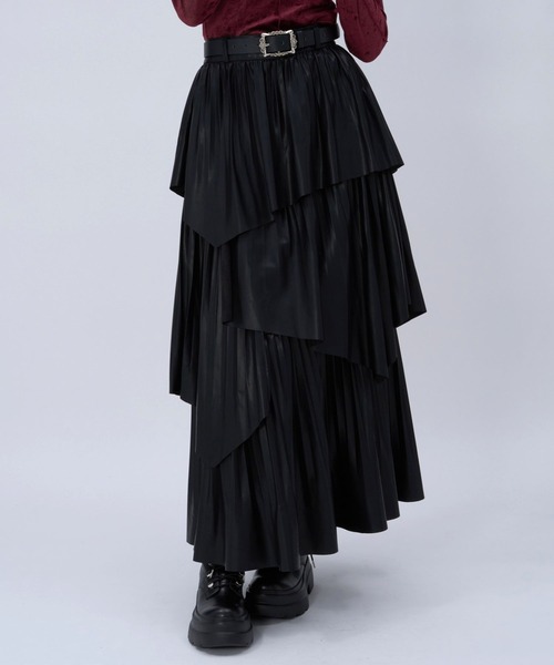 HARE（ハレ）の「フレアプリーツティアードスカート(HARE)（スカート・レディース・ブラック・FREE）」の10枚目の写真