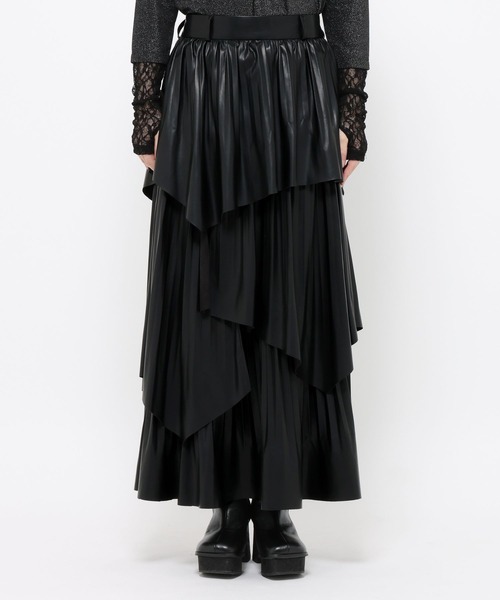 HARE（ハレ）の「フレアプリーツティアードスカート(HARE)（スカート・レディース・ブラック・FREE）」の11枚目の写真