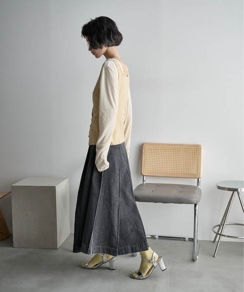 THE YOn(ザヨン)の「2WAYレースヘムベロアロンT(Tシャツ/カットソー・レディース・オフホワイト/イエロー/モカ・FREE)」の15枚目の写真