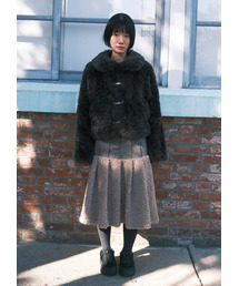 Fluffy Midi Skirt / Beige
