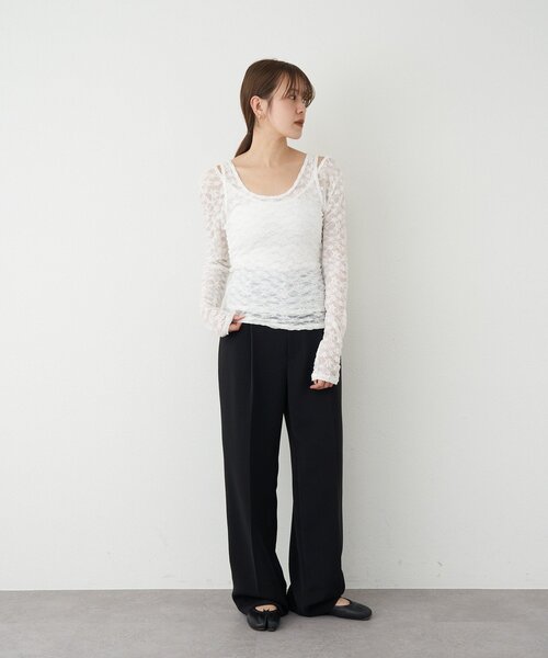 SHENERY（シーナリー）の「センタープレスパンツ（その他パンツ・レディース・アイボリー/ブラック・38/36）」の11枚目の写真