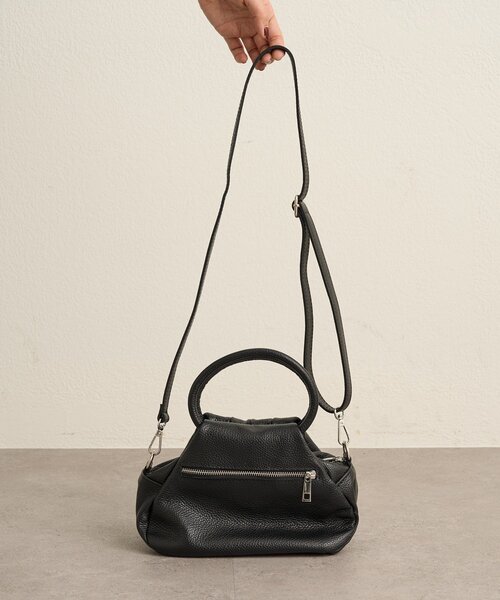 Omekashi（オメカシ）の「【MILLELA FIRENZE】ギャザーハンドバッグ（トートバッグ・レディース・ブラック/モカ・ONE SIZE）」の7枚目の写真