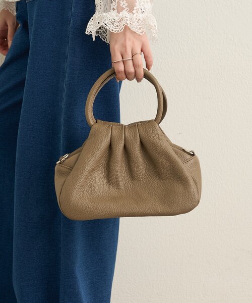 Omekashi（オメカシ）の「【MILLELA FIRENZE】ギャザーハンドバッグ（トートバッグ・レディース・ブラック/モカ・ONE SIZE）」の13枚目の写真