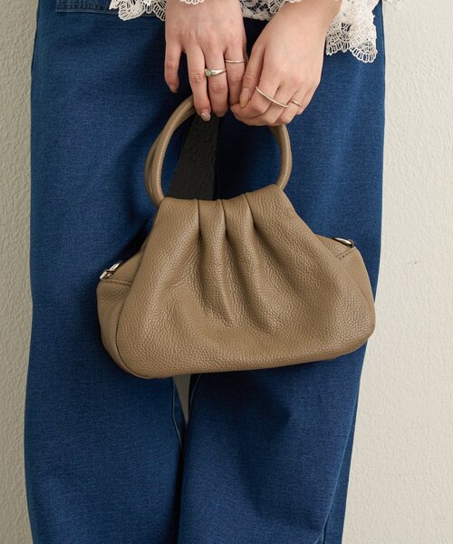 Omekashi（オメカシ）の「【MILLELA FIRENZE】ギャザーハンドバッグ（トートバッグ・レディース・ブラック/モカ・ONE SIZE）」の15枚目の写真