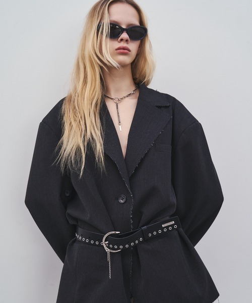 JOSE MOON(ジョゼムーン)の「ARRANGEMENT JACKET/アレンジメントジャケット(テーラードジャケット・レディース・その他/チャコールグレー・FREE)」の6枚目の写真