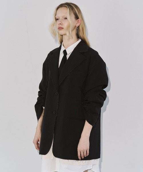 JOSE MOON(ジョゼムーン)の「ARRANGEMENT JACKET/アレンジメントジャケット(テーラードジャケット・レディース・その他/チャコールグレー・FREE)」の18枚目の写真