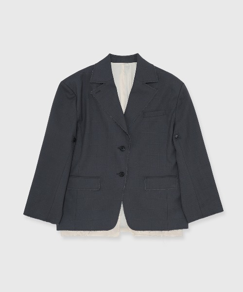 JOSE MOON(ジョゼムーン)の「ARRANGEMENT JACKET/アレンジメントジャケット(テーラードジャケット・レディース・その他/チャコールグレー・FREE)」の10枚目の写真