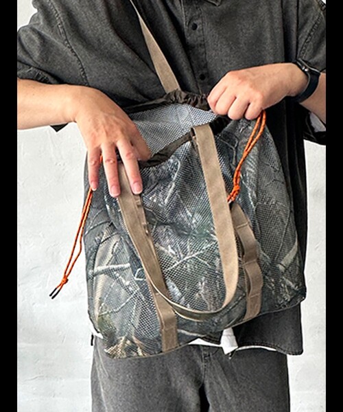 WEEKEND(ER)(ウィークエンダー)の「【WEEKEND(ER)/ウィークエンダー】WKD MESH TOTE/ウィークエンダーメッシュトート/ユニセックス/【WEB限定】(バックパック/リュック・メンズ・ブラウン/カーキ・フリー)」の15枚目の写真