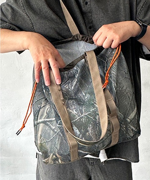 WEEKEND(ER)(ウィークエンダー)の「【WEEKEND(ER)/ウィークエンダー】WKD MESH TOTE/ウィークエンダーメッシュトート/ユニセックス/【WEB限定】(バックパック/リュック・メンズ・ブラウン/カーキ・フリー)」の10枚目の写真