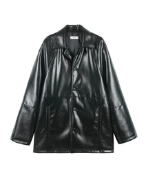 GUVO（グボ）の「Faux leather raglan coat（チェスターコート）」