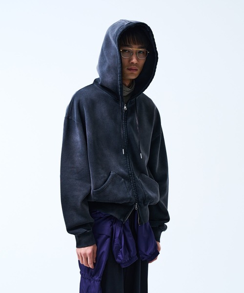 THE BOLDMAN（ザ ボールドマン）の「Doublezip Heavy Hoodie / ダブルジップヘビーパーカー（パーカー・メンズ・ネイビー/ホワイト/ブラック・LARGE/MEDIUM）」の4枚目の写真