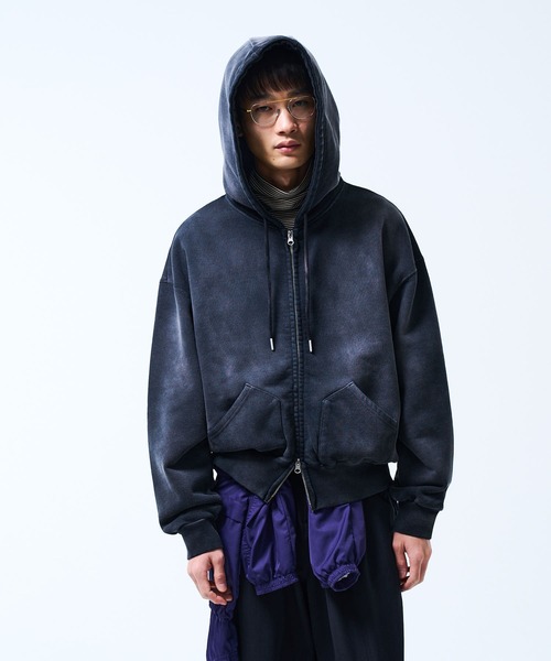 THE BOLDMAN（ザ ボールドマン）の「Doublezip Heavy Hoodie / ダブルジップヘビーパーカー（パーカー・メンズ・ネイビー/ホワイト/ブラック・LARGE/MEDIUM）」の5枚目の写真