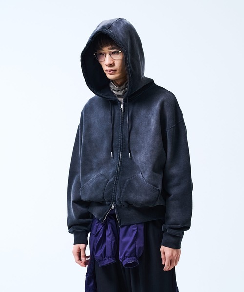 THE BOLDMAN（ザ ボールドマン）の「Doublezip Heavy Hoodie / ダブルジップヘビーパーカー（パーカー・メンズ・ネイビー/ホワイト/ブラック・LARGE/MEDIUM）」の6枚目の写真