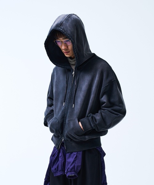 THE BOLDMAN（ザ ボールドマン）の「Doublezip Heavy Hoodie / ダブルジップヘビーパーカー（パーカー・メンズ・ネイビー/ホワイト/ブラック・LARGE/MEDIUM）」の7枚目の写真