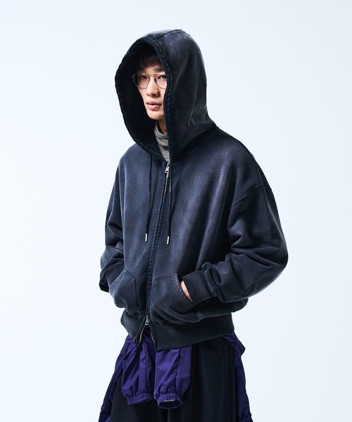 THE BOLDMAN（ザ ボールドマン）の「Doublezip Heavy Hoodie / ダブルジップヘビーパーカー（パーカー・メンズ・ネイビー/ホワイト/ブラック・LARGE/MEDIUM）」の8枚目の写真