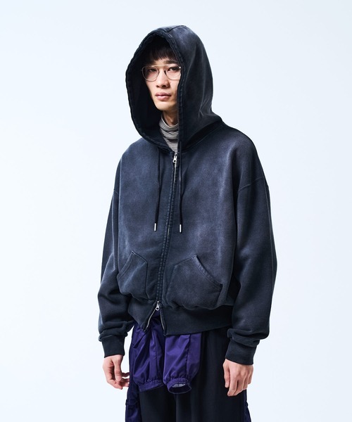 THE BOLDMAN（ザ ボールドマン）の「Doublezip Heavy Hoodie / ダブルジップヘビーパーカー（パーカー・メンズ・ネイビー/ホワイト/ブラック・LARGE/MEDIUM）」の9枚目の写真