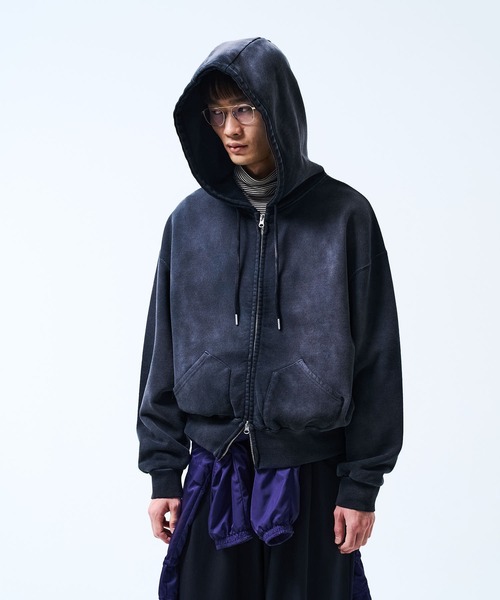 THE BOLDMAN（ザ ボールドマン）の「Doublezip Heavy Hoodie / ダブルジップヘビーパーカー（パーカー・メンズ・ネイビー/ホワイト/ブラック・LARGE/MEDIUM）」の10枚目の写真