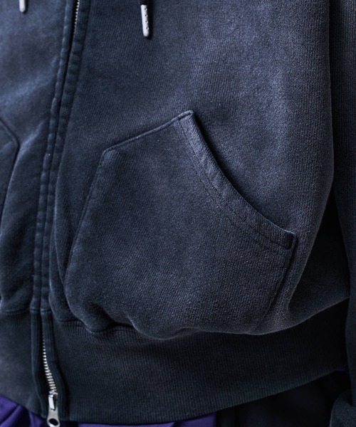 THE BOLDMAN（ザ ボールドマン）の「Doublezip Heavy Hoodie / ダブルジップヘビーパーカー（パーカー・メンズ・ネイビー/ホワイト/ブラック・LARGE/MEDIUM）」の13枚目の写真