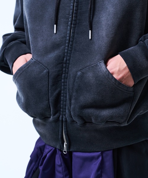 THE BOLDMAN（ザ ボールドマン）の「Doublezip Heavy Hoodie / ダブルジップヘビーパーカー（パーカー・メンズ・ネイビー/ホワイト/ブラック・LARGE/MEDIUM）」の15枚目の写真