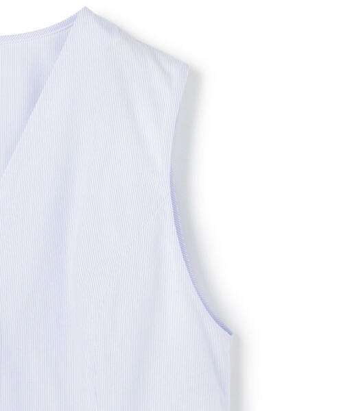 uncrave(アンクレイヴ)の「コットンクロスストライプ ペプラムジレブラウス(シャツ/ブラウス・レディース・サックスブルー系5/ネイビー系5・F)」の6枚目の写真