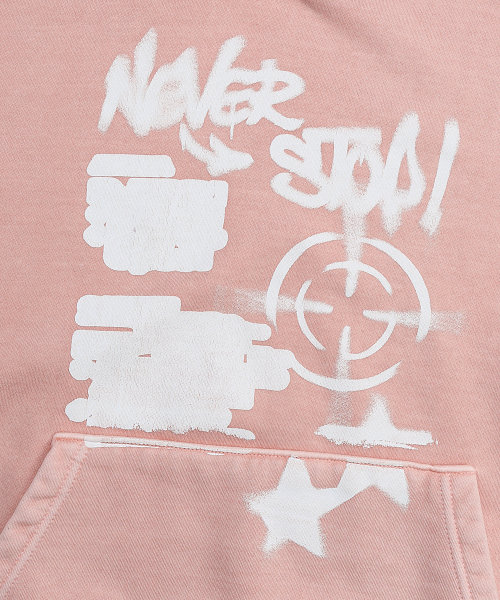 GAINSBORO(ゲインズボロ)の「ピグメントネバーストップフードパーカー_ピンク(パーカー・レディース・ピンク・S/M/L/XL)」の5枚目の写真
