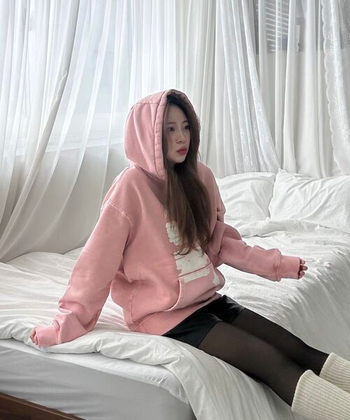 GAINSBORO(ゲインズボロ)の「ピグメントネバーストップフードパーカー_ピンク(パーカー・レディース・ピンク・S/M/L/XL)」の16枚目の写真