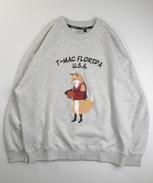 T-MAC OUTING（ティーマック アウティング）の「T-MAC　バスケキツネプリント　オーバーサイズ　裏毛スウェット　クルー（スウェット）」