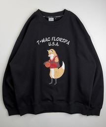 T-MAC OUTING（ティーマック アウティング）の「T-MAC　バスケキツネプリント　オーバーサイズ　裏毛スウェット　クルー（スウェット）」