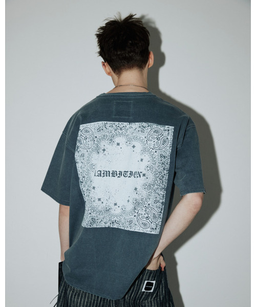 AAMBITION(アアンビション)の「ヴィンテージペイズリーTシャツ(アッシュドブルー)(Tシャツ/カットソー・メンズ・その他・M/L)」の1枚目の写真