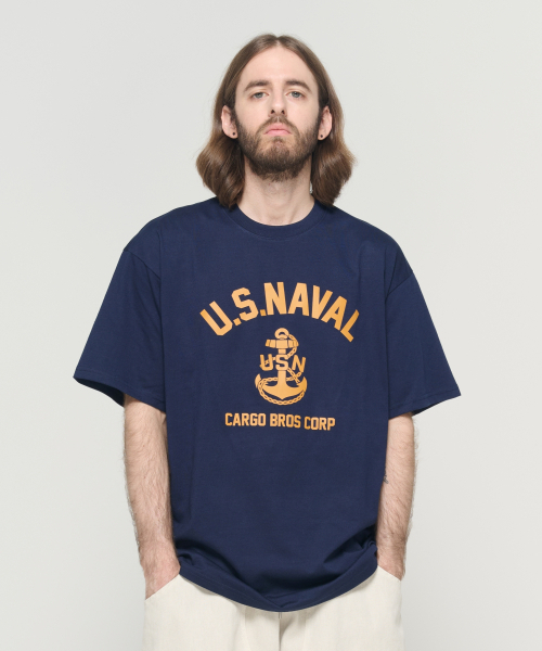 CARGOBROS(カーゴブロス)の「USN マリン 半袖Tシャツ (ネイビー)(Tシャツ/カットソー・メンズ・その他・S/M/L/2XL/XL)」の1枚目の写真