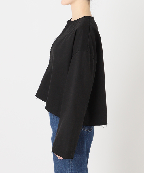 B.C STOCK(ベーセーストック)の「手洗い可 / キーネックプルオーバーシャツ(シャツ/ブラウス・レディース・ブラック/キャメル/ベージュ・FREE)」の9枚目の写真