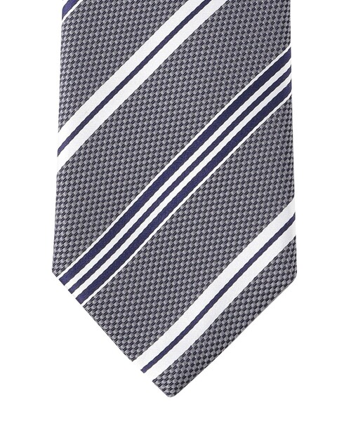 MACKINTOSH PHILOSOPHY（ﾏｯｷﾝﾄｯｼｭ ﾌｨﾛｿﾌｨｰ）の「バスケット×マルチストライプ レギュラータイ（ネクタイ・メンズ・ダークネイビー/チャコールグレー・FREE）」の9枚目の写真