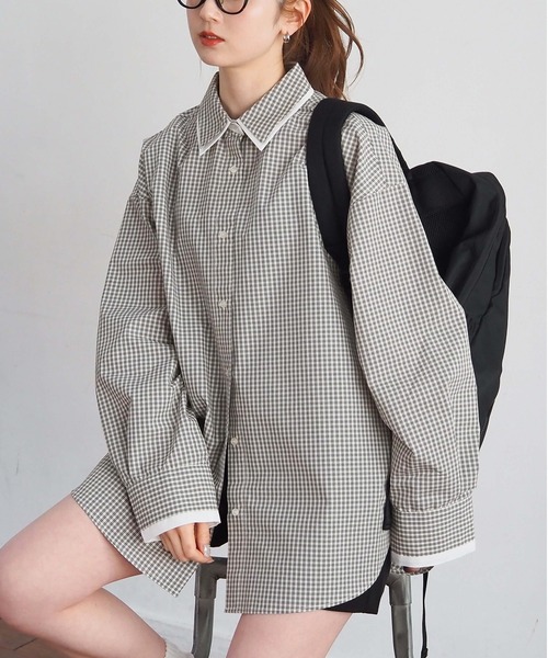 tiptop(ティップトップ)の「襟レイヤードマルチWAYシャツ(シャツ/ブラウス・レディース・ブルー/ホワイト系その他/ブルー系その他/イエロー・FREE)」の2枚目の写真